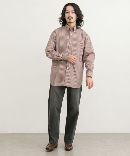 URBAN RESEARCH(アーバンリサーチ)の「カラーストライプルーズB.Dシャツ(シャツ/ブラウス・メンズ・ライトカーキ/バーガンディー・MEDIUM/LARGE)」の19枚目の写真