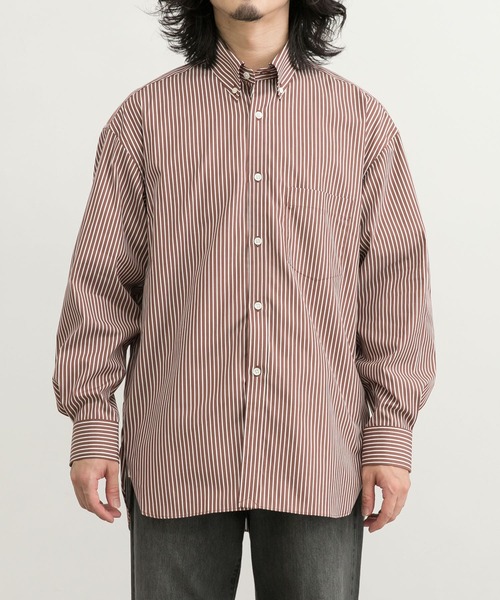 URBAN RESEARCH(アーバンリサーチ)の「カラーストライプルーズB.Dシャツ(シャツ/ブラウス・メンズ・ライトカーキ/バーガンディー・MEDIUM/LARGE)」の21枚目の写真