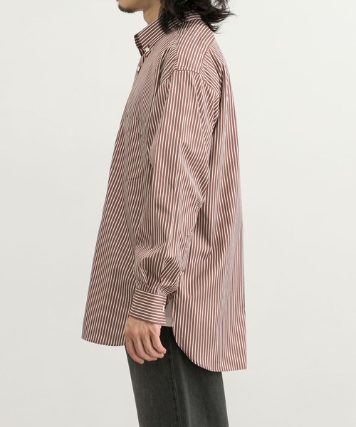 URBAN RESEARCH(アーバンリサーチ)の「カラーストライプルーズB.Dシャツ(シャツ/ブラウス・メンズ・ライトカーキ/バーガンディー・MEDIUM/LARGE)」の22枚目の写真