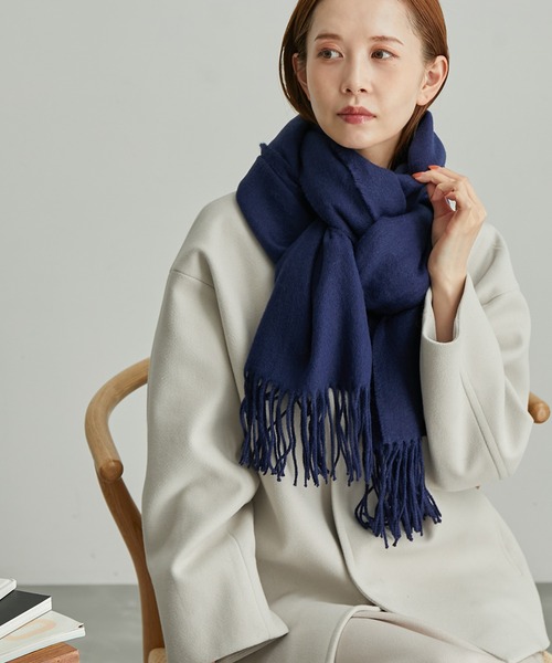 ROPE' PICNIC（ロペピクニック）の「アルガンオイル配合カラーソリッドストール（マフラー・レディース・ブルー系その他4/ブラック/レッド系その他/ライトグリーン/ベージュ系その他/キナリ/ネイビー・FREE）」の5枚目の写真