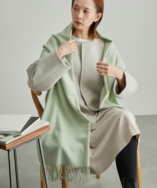 ROPE' PICNIC（ロペピクニック）の「アルガンオイル配合カラーソリッドストール（マフラー・レディース・ブルー系その他4/ブラック/レッド系その他/ライトグリーン/ベージュ系その他/キナリ/ネイビー・FREE）」の4枚目の写真