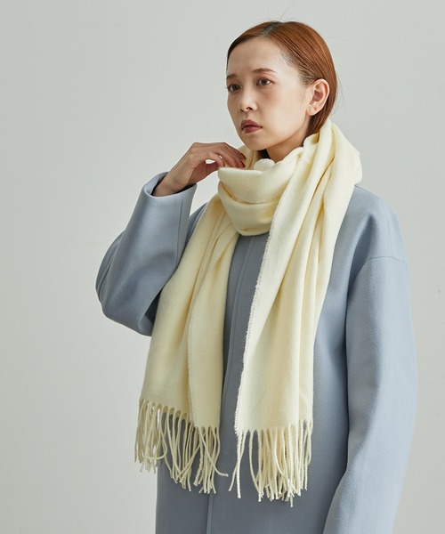 ROPE' PICNIC（ロペピクニック）の「アルガンオイル配合カラーソリッドストール（マフラー・レディース・ブルー系その他4/ブラック/レッド系その他/ライトグリーン/ベージュ系その他/キナリ/ネイビー・FREE）」の2枚目の写真