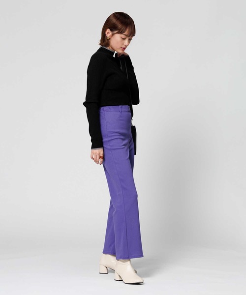 LEONARD FASHION パープル フレアパンツ 40 LEONARD FASHION パープル フレアパンツ 40 パンツ