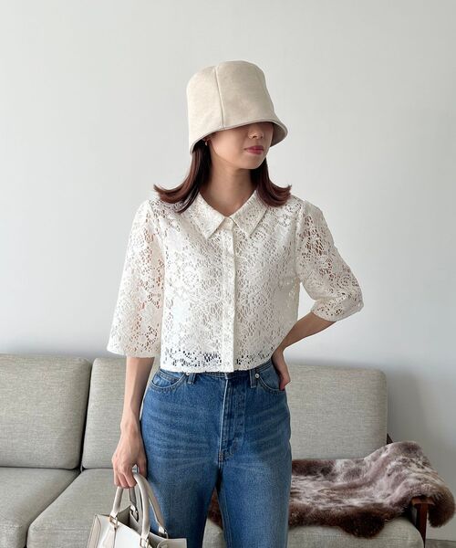 透かしレースショートシャツ シャツ ブラウス Majestic Legon マジェスティックレゴン のファッション通販 Zozotown