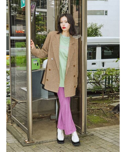 jouetie（ジュエティ）の「センターステッチフィットフレアパンツ（その他パンツ・レディース・ブラック/パープル/レッド/グリーン・MEDIUM）」の5枚目の写真