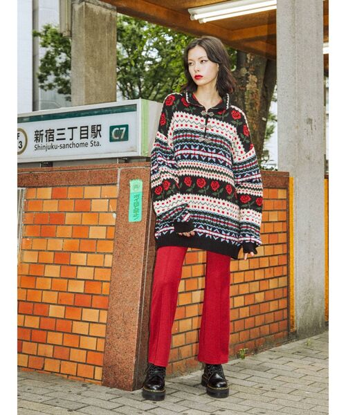 jouetie（ジュエティ）の「センターステッチフィットフレアパンツ（その他パンツ・レディース・ブラック/パープル/レッド/グリーン・MEDIUM）」の18枚目の写真