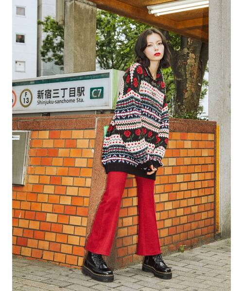 jouetie（ジュエティ）の「センターステッチフィットフレアパンツ（その他パンツ・レディース・ブラック/パープル/レッド/グリーン・MEDIUM）」の20枚目の写真