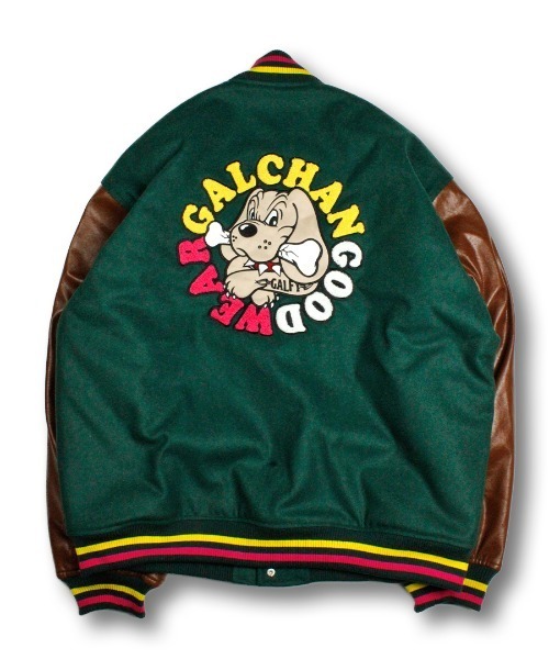 GALFY（ガルフィー）の「GALFY/ガルフィー二代目わんわん大学JKT（スタジャン・メンズ・ブラック/グリーン/ライトピンク・L/XL）」の20枚目の写真