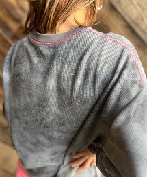 mi via loca | ワッフルタイダイ配色ステッチロンT(Tシャツ/カットソー)