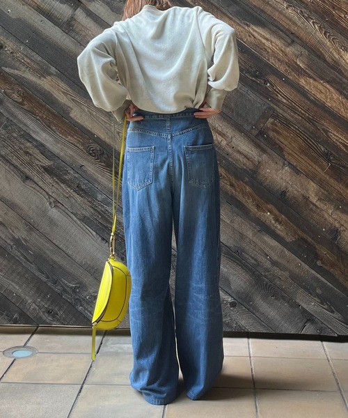 mi via loca（ミヴィアロカ）の「ワッフルタイダイ配色ステッチロンT（Tシャツ/カットソー・レディース・パープル/グリーン/スミクロ/ブラウン/カーキ/ブラウン系その他/カーキ系1/グリーン系その他・FREE）」の19枚目の写真