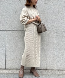 Chez toi | アラン柄プルオーバー×スカート(ワンピース)
