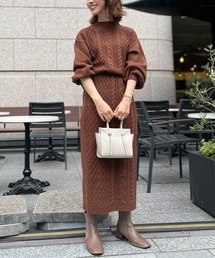 Chez toi | アラン柄プルオーバー×スカート(ワンピース)