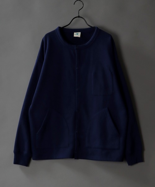 SITRY(シトリー)の「Big silhouette sweat cardigan / ビッグシルエット 裏起毛 スウェット クルーネック カーディガン(カーディガン/ボレロ・メンズ・ブラック/ダークグリーン/ネイビー/杢グレー/ロイヤルブルー・M/L)」の4枚目の写真