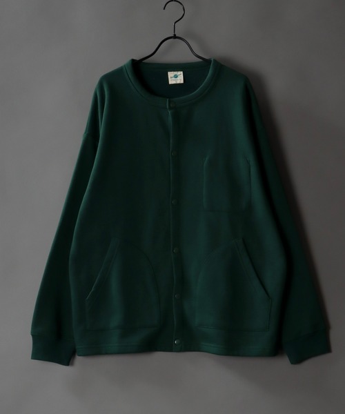 SITRY(シトリー)の「Big silhouette sweat cardigan / ビッグシルエット 裏起毛 スウェット クルーネック カーディガン(カーディガン/ボレロ・メンズ・ブラック/ダークグリーン/ネイビー/杢グレー/ロイヤルブルー・M/L)」の3枚目の写真