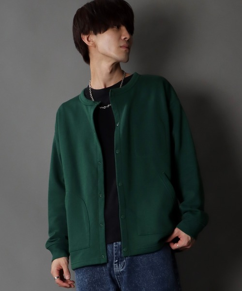 SITRY(シトリー)の「Big silhouette sweat cardigan / ビッグシルエット 裏起毛 スウェット クルーネック カーディガン(カーディガン/ボレロ・メンズ・ブラック/ダークグリーン/ネイビー/杢グレー/ロイヤルブルー・M/L)」の17枚目の写真