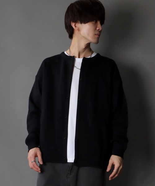 SITRY(シトリー)の「Big silhouette sweat cardigan / ビッグシルエット 裏起毛 スウェット クルーネック カーディガン(カーディガン/ボレロ・メンズ・ブラック/ダークグリーン/ネイビー/杢グレー/ロイヤルブルー・M/L)」の21枚目の写真