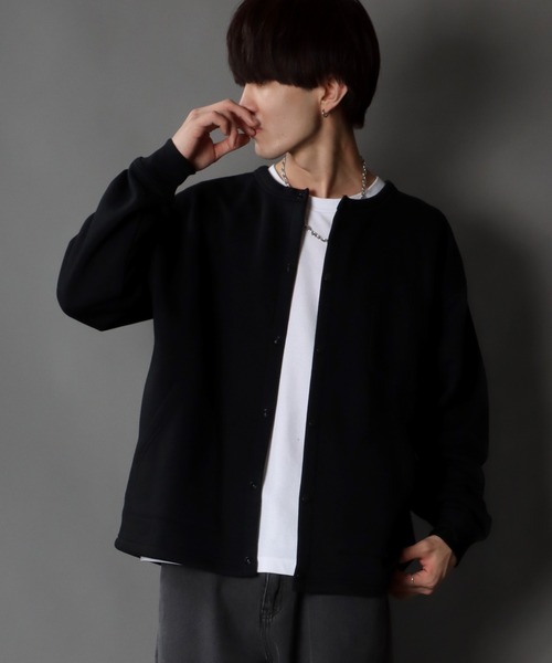 SITRY(シトリー)の「Big silhouette sweat cardigan / ビッグシルエット 裏起毛 スウェット クルーネック カーディガン(カーディガン/ボレロ・メンズ・ブラック/ダークグリーン/ネイビー/杢グレー/ロイヤルブルー・M/L)」の22枚目の写真