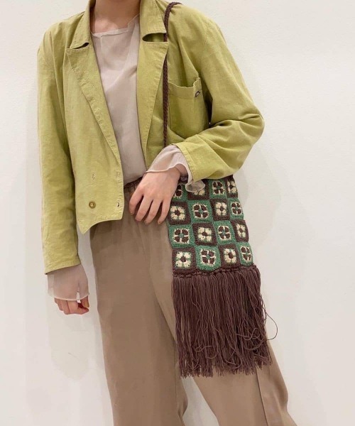 kaorinomori（カオリノモリ）の「kaorinomori ×c-cie fringe tote / カオリノモリ（トートバッグ・レディース・ネイビー/ブラウン・ONE SIZE）」の3枚目の写真