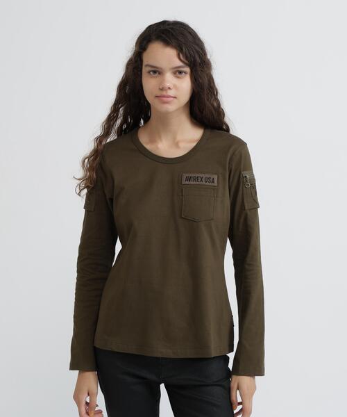 AVIREX(アヴィレックス)の「《価格改定商品》FATIGUE L/S T-SHIRT/ ファティーグロングスリーブTシャツ(Tシャツ/カットソー・メンズ・ホワイト/ブラック/ネイビー/その他3/ブラック系その他2/オリーブ系・S/M/L)」の4枚目の写真