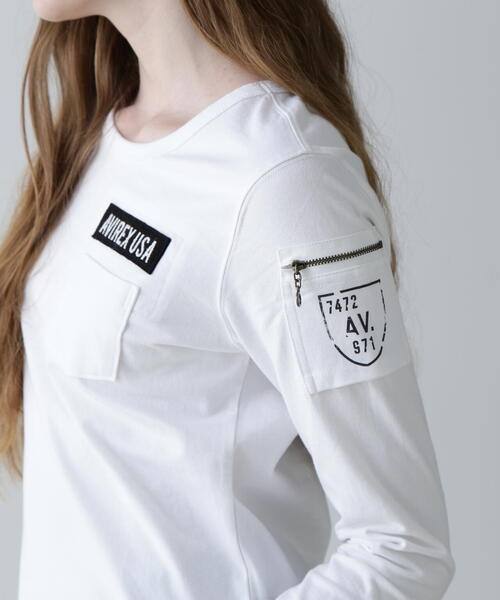 AVIREX(アヴィレックス)の「FATIGUE L/S T-SHIRT/ ファティーグロングスリーブTシャツ(Tシャツ/カットソー・メンズ・ホワイト/ブラック/ネイビー/その他3/ブラック系その他2/オリーブ系・S/M/L)」の20枚目の写真