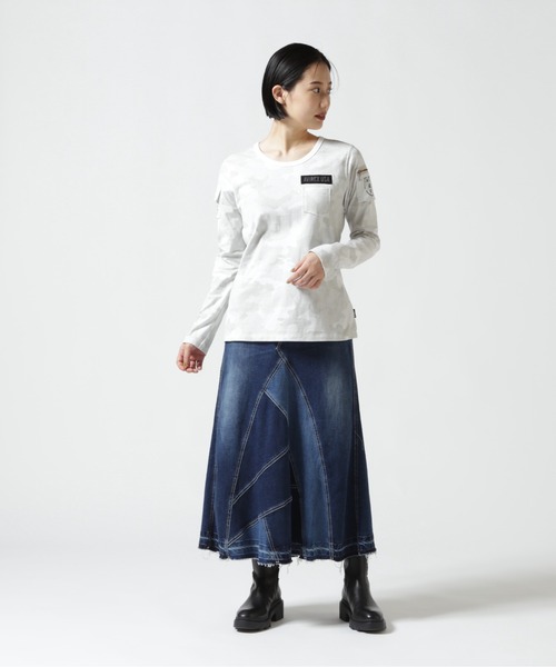 AVIREX(アヴィレックス)の「FATIGUE L/S T-SHIRT/ ファティーグロングスリーブTシャツ(Tシャツ/カットソー・メンズ・ホワイト/ブラック/ネイビー/その他3/ブラック系その他2/オリーブ系・S/M/L)」の7枚目の写真