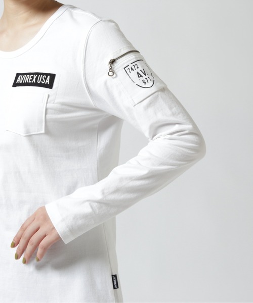 AVIREX(アヴィレックス)の「FATIGUE L/S T-SHIRT/ ファティーグロングスリーブTシャツ(Tシャツ/カットソー・メンズ・ホワイト/ブラック/ネイビー/その他3/ブラック系その他2/オリーブ系・S/M/L)」の11枚目の写真