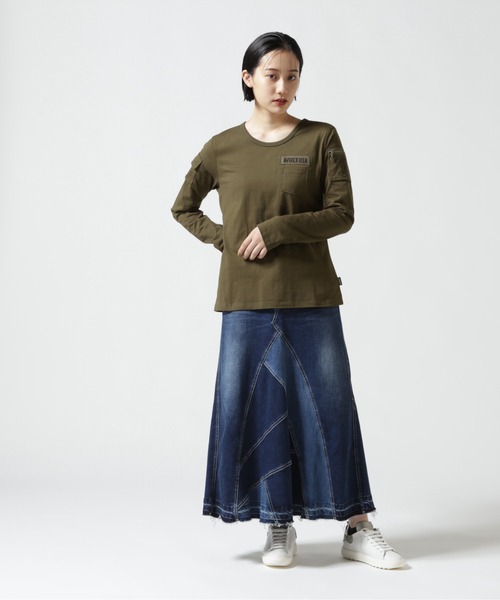 AVIREX(アヴィレックス)の「FATIGUE L/S T-SHIRT/ ファティーグロングスリーブTシャツ(Tシャツ/カットソー・メンズ・ホワイト/ブラック/ネイビー/その他3/ブラック系その他2/オリーブ系・S/M/L)」の16枚目の写真