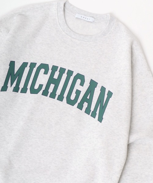 Lazar（ラザル）の「Lazar 別注 College Street Sweat/オーバーサイズ 裏起毛 カレッジ ストリート バックプリント スウェット トレーナー/長袖 トップス プルオーバー/レディース メンズ（スウェット・メンズ・ダークグリーン/アッシュグレー/ブラック系その他/ブラック/ブルー系その他2/グレー系その他/ネイビー/チャコール/グリーン系その他/ブルー系その他/グリーン系その他2/グレー系その他2/ベージュ/グリーン系その他3/ホワイト/ホワイト系その他・M/L/LL）」の6枚目の写真