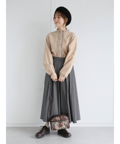 ehka sopo（エヘカソポ）の「【Maison SAJOU】刺繍ブラウス（シャツ/ブラウス・レディース・キナリ/ベージュ/オフホワイト・ﾌﾘ-）」の10枚目の写真
