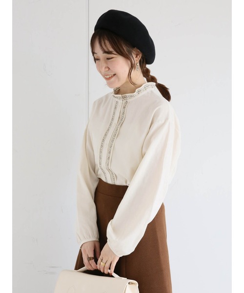 ehka sopo（エヘカソポ）の「【Maison SAJOU】刺繍ブラウス（シャツ/ブラウス・レディース・キナリ/ベージュ/オフホワイト・ﾌﾘ-）」の19枚目の写真