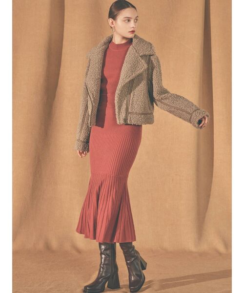 RESEXXY（リゼクシー）の「ボアライダースブルゾン（ブルゾン・レディース・アイボリー/ブラック/モカ・FREE）」の15枚目の写真