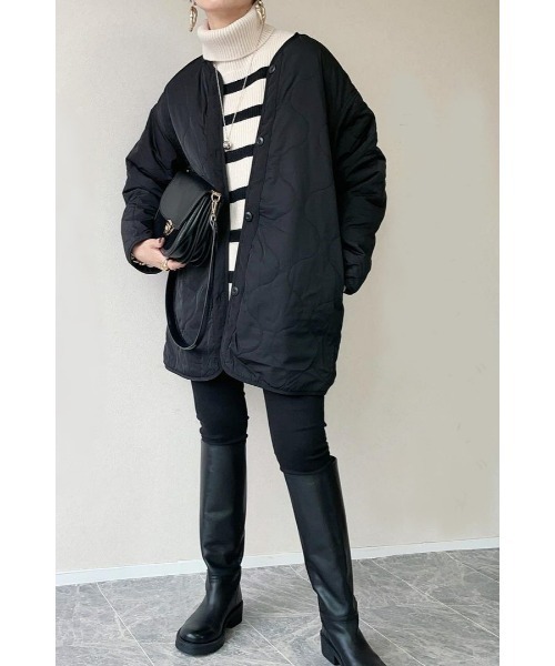 &. NOSTALGIA(アンドドットノスタルジア)の「【ZOZO限定】着れるキルティングライナー付きマウンテンパーカー M-65(マウンテンパーカー・レディース・アイボリー/ブラック/カーキ・FREE)」の6枚目の写真