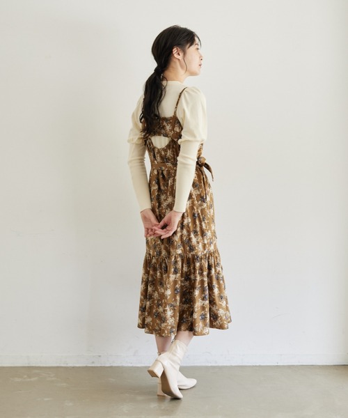 idem(イデム)の「flower velours onepiece/フラワーベロアキャミワンピース(ワンピース・レディース・ブラウン/ネイビー/アイボリー・FREE)」の12枚目の写真