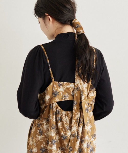 idem(イデム)の「flower velours onepiece/フラワーベロアキャミワンピース(ワンピース・レディース・ブラウン/ネイビー/アイボリー・FREE)」の13枚目の写真