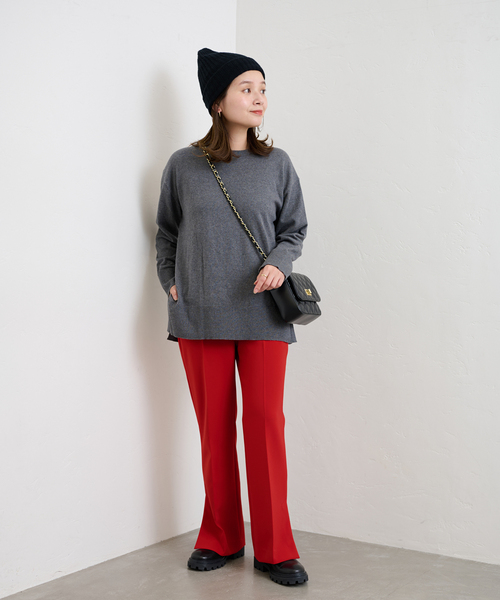 JOURNAL STANDARD（ジャーナルスタンダード）の「ダブルクロススリムパンツ（その他パンツ・レディース・ブラック/レッド・36/38）」の6枚目の写真