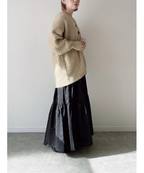 Yucca（ユッカ）の「カラーミックスカーディガン（MEKKE　低身長向け）（カーディガン/ボレロ・レディース・イエロー×グリーン/オフホワイト/パープル・FREE）」の4枚目の写真