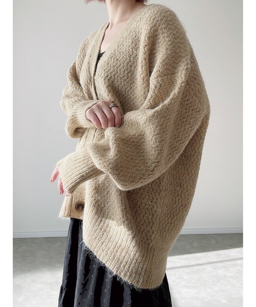 Yucca（ユッカ）の「カラーミックスカーディガン（MEKKE　低身長向け）（カーディガン/ボレロ・レディース・イエロー×グリーン/オフホワイト/パープル・FREE）」の9枚目の写真