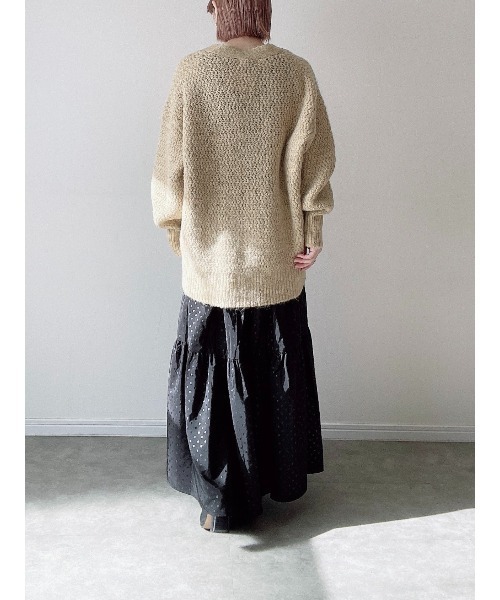 Yucca（ユッカ）の「カラーミックスカーディガン（MEKKE　低身長向け）（カーディガン/ボレロ・レディース・イエロー×グリーン/オフホワイト/パープル・FREE）」の10枚目の写真