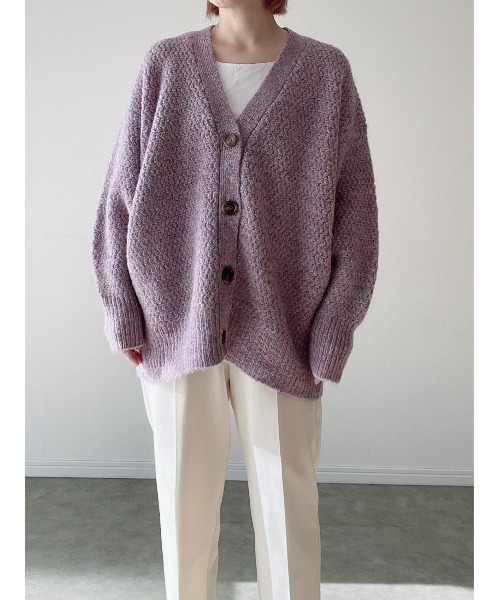 Yucca（ユッカ）の「カラーミックスカーディガン（MEKKE　低身長向け）（カーディガン/ボレロ・レディース・イエロー×グリーン/オフホワイト/パープル・FREE）」の16枚目の写真