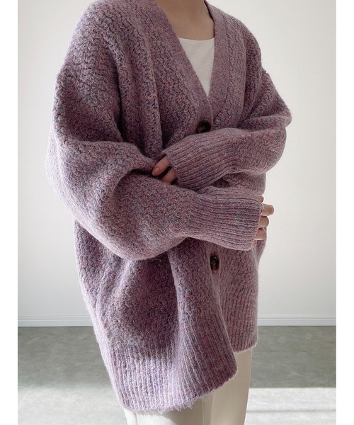 Yucca（ユッカ）の「カラーミックスカーディガン（MEKKE　低身長向け）（カーディガン/ボレロ・レディース・イエロー×グリーン/オフホワイト/パープル・FREE）」の17枚目の写真