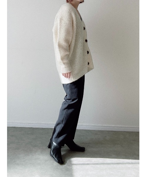 Yucca（ユッカ）の「カラーミックスカーディガン（MEKKE　低身長向け）（カーディガン/ボレロ・レディース・イエロー×グリーン/オフホワイト/パープル・FREE）」の20枚目の写真