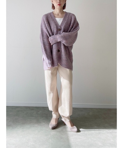 Yucca（ユッカ）の「カラーミックスカーディガン（MEKKE　低身長向け）（カーディガン/ボレロ・レディース・イエロー×グリーン/オフホワイト/パープル・FREE）」の11枚目の写真