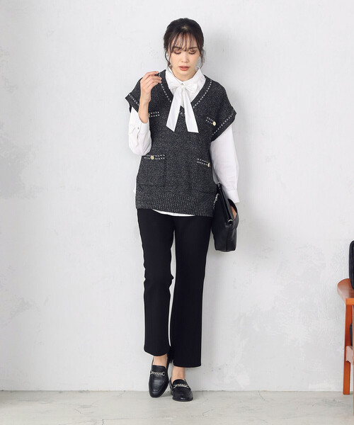 COMME CA ISM(コムサイズム)の「2WAY ボウタイシャツ(シャツ/ブラウス・レディース・ホワイト・MEDIUM/LARGE)」の2枚目の写真