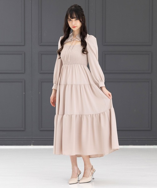 DearMyLoveMillor（ディアマイラブミラー）の「デコルテオープンワンピース（ワンピース・レディース・ブラック/ピンクベージュ・MEDIUM/LARGE/X-LARGE/XX-LARGE）」の9枚目の写真