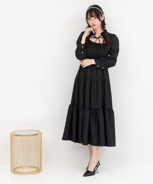 DearMyLoveMillor（ディアマイラブミラー）の「デコルテオープンワンピース（ワンピース・レディース・ブラック/ピンクベージュ・MEDIUM/LARGE/X-LARGE/XX-LARGE）」の16枚目の写真