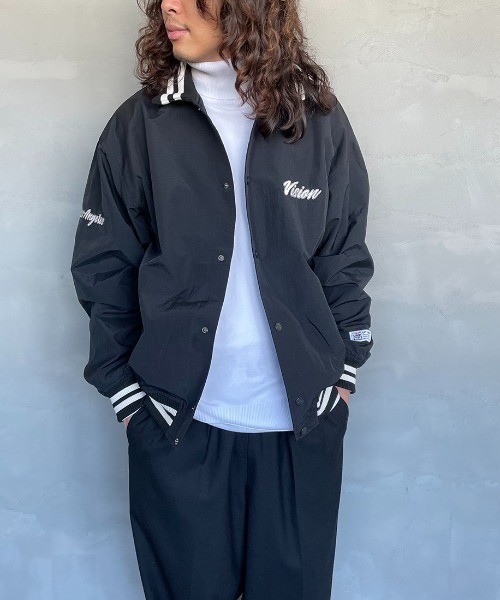 VISION STREET WEAR（ヴィジョンストリートウェア）の「【WEB限定】[VISION STREET WEAR/ビジョン ストリート ウェアー] ワッペンデザイン ナイロンコーチスタジャン（スタジャン・レディース・グリーン/ブラック・M/L）」の22枚目の写真