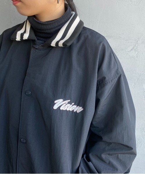 VISION STREET WEAR（ヴィジョンストリートウェア）の「【WEB限定】[VISION STREET WEAR/ビジョン ストリート ウェアー] ワッペンデザイン ナイロンコーチスタジャン（スタジャン・レディース・グリーン/ブラック・M/L）」の18枚目の写真
