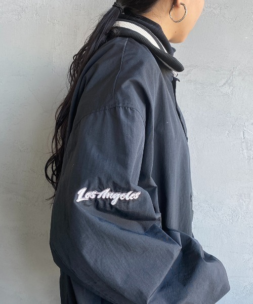 VISION STREET WEAR（ヴィジョンストリートウェア）の「【WEB限定】[VISION STREET WEAR/ビジョン ストリート ウェアー] ワッペンデザイン ナイロンコーチスタジャン（スタジャン・レディース・グリーン/ブラック・M/L）」の20枚目の写真