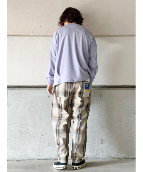 PLUS ONE(プラスワン)の「【PLUS ONE】バルーンロンTレイヤード(Tシャツ/カットソー・メンズ・ベージュ/パープル/サックスブルー/ダークグレー・M/L/XL)」の16枚目の写真