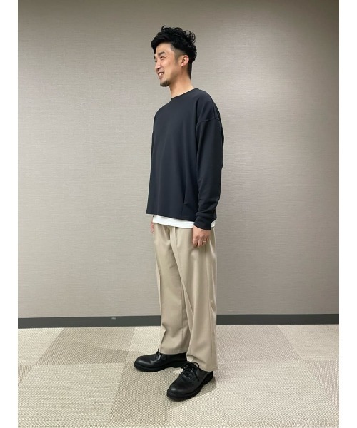 PLUS ONE(プラスワン)の「【PLUS ONE】バルーンロンTレイヤード(Tシャツ/カットソー・メンズ・ベージュ/パープル/サックスブルー/ダークグレー・M/L/XL)」の18枚目の写真